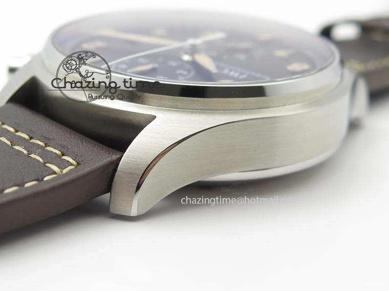 MIROTIME 0320 Pilot Chrono SS IW387808 CF3 ZF 1:1 Best Edition On Brown Leather Strap A Soft 7328